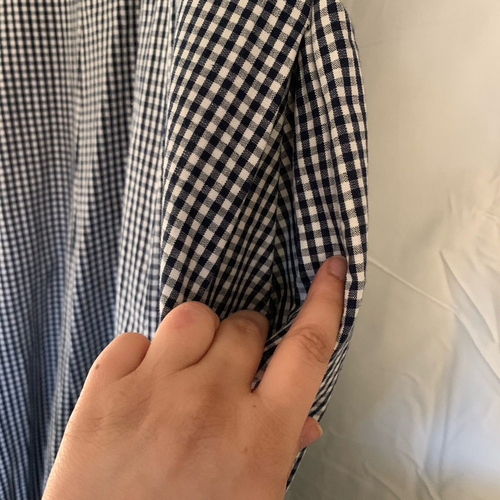 Vintage Liz Claiborne Cotton Dress Black and White Gingham with Puffed Sleeves - Picture 2 of 7